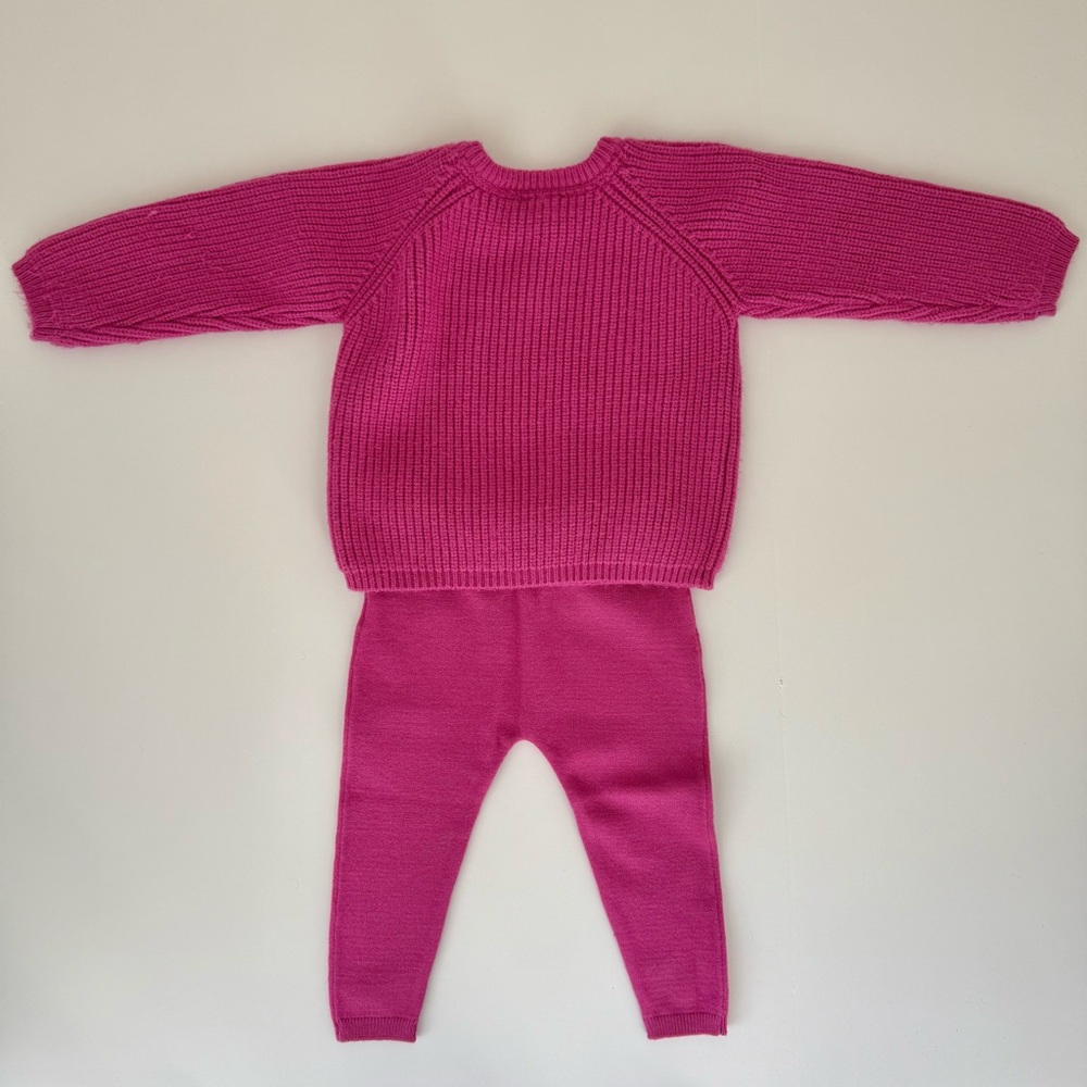 Splendid Baby Girl Pink Knit Sweater & Legging Set 6–12M Minimalist Aesthetic - Picture 6 of 6